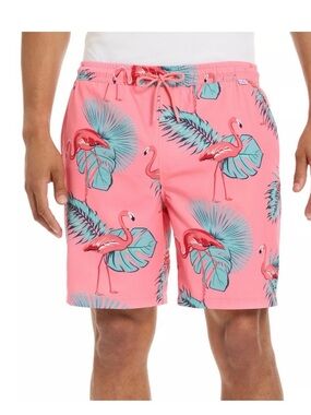 Hurley - Pink Flamingo Print Swim Trunks/Hybrid Walk Shorts